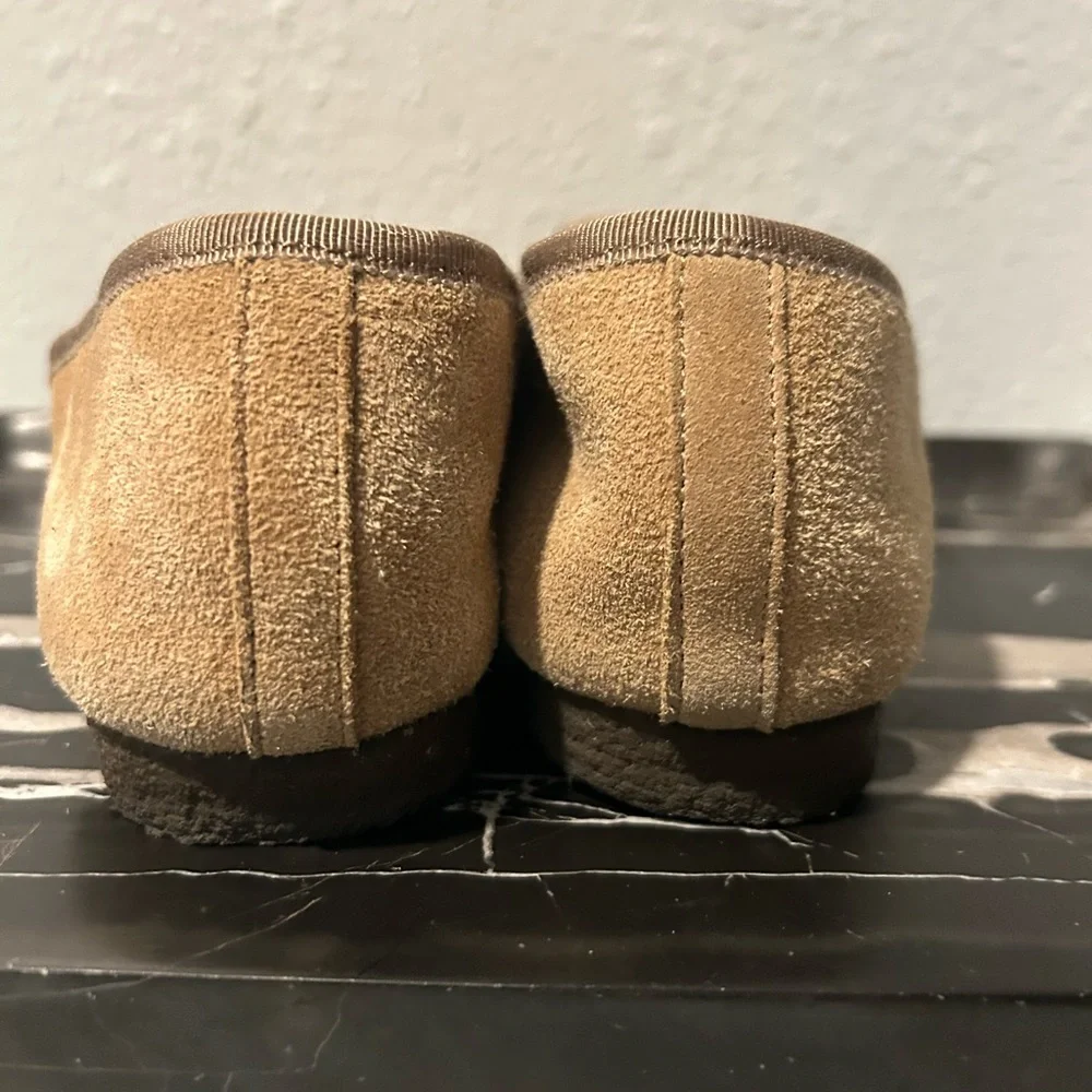 Tory Burch Billy Real Suede Shearling Slippers Logo 8 - Picture 8 of 12